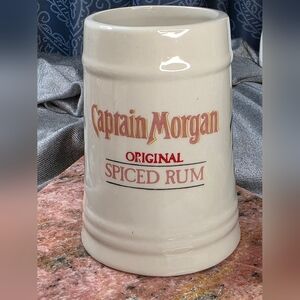 Vintage Captain Morgan Spiced Rum Ceramic Mug Stein Classic Logo 16oz